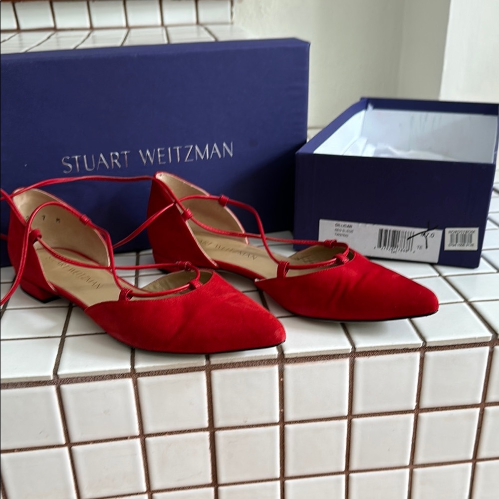 Stuart Weitzman Women's Red Flats